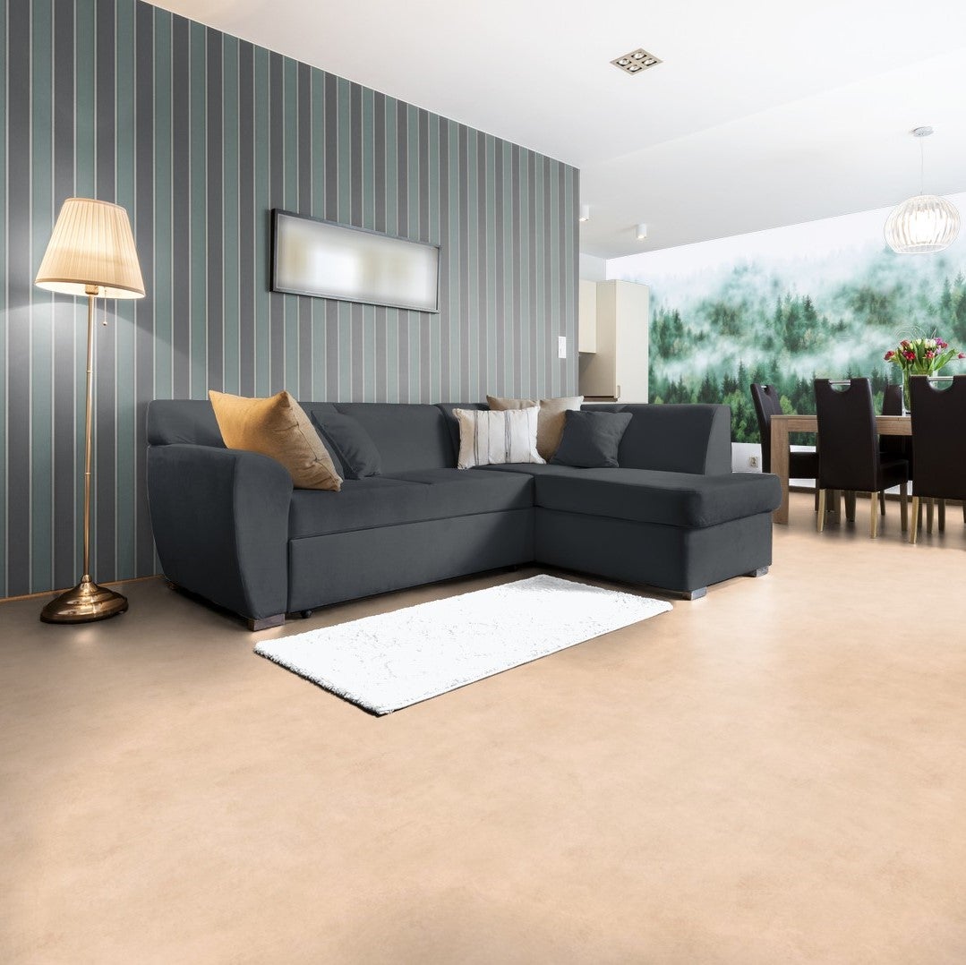 CV-vloer, PVC-vloer, steenlook, beige vinyl, verkocht per meter, 200 cm breed (verkocht per meter)