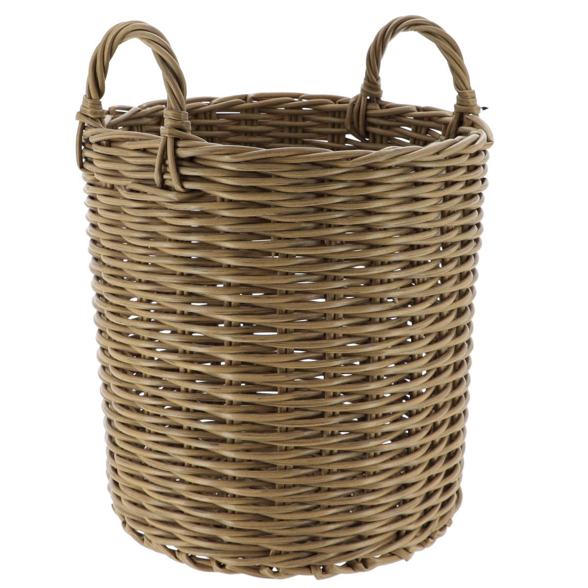 PANIERE A LINGE RECYCLE FACON OSIER 35X36CM NATUREL