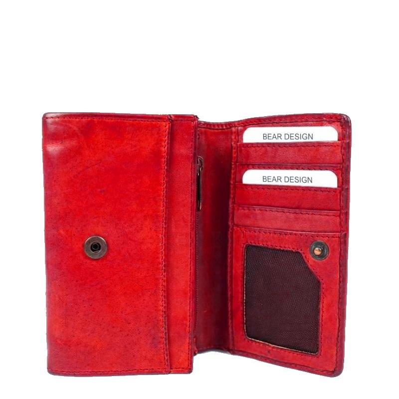 Bear Design Portemonnee Flappie Red