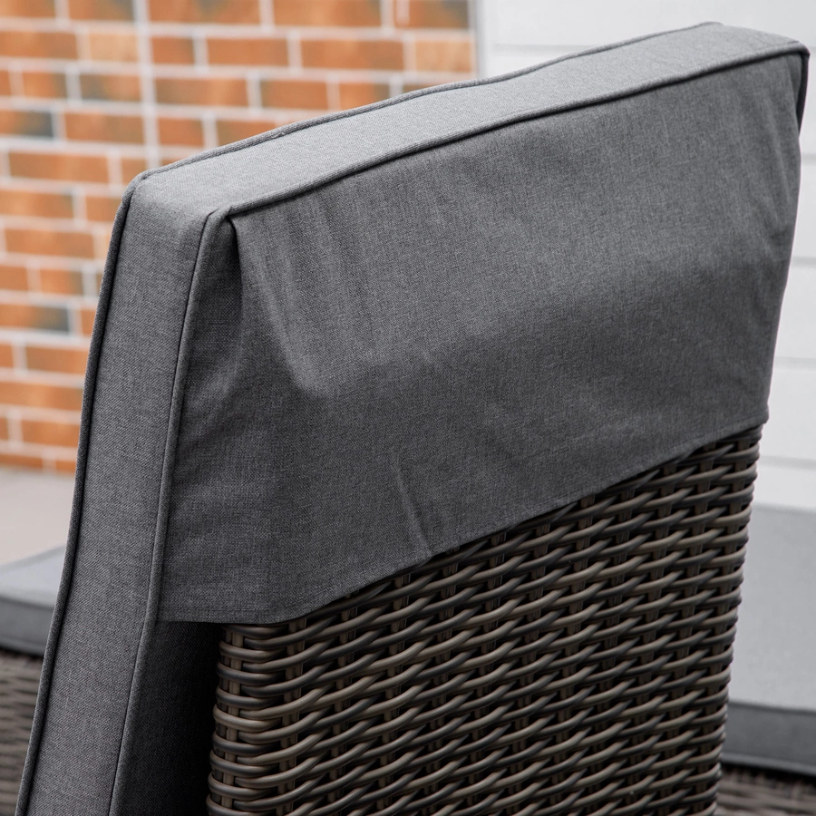 Outsunny Sonnenliege mit höhenverstellbarer Rückenlehne und kleinem Tisch grau