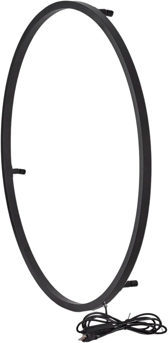 DESHOME Kreis Wandleuchte 80cm LED Ring Hintergrundbeleuchtung Innen Schwarz Indirekte Beleuchtung Moderne Minimalistische Wandlampe Rund Dimmbar mit Schalter, für Wohnzimmer, Büro, Geschäft, Cafe