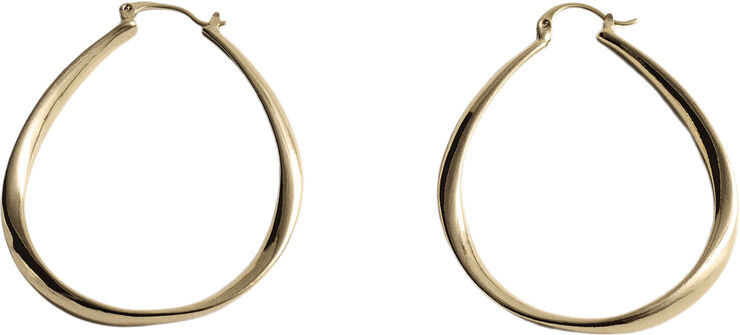 MANGO Oval hoop earrings Gold