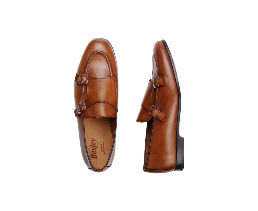 Chaussures homme double boucle Gold Patiné - BOVERTON