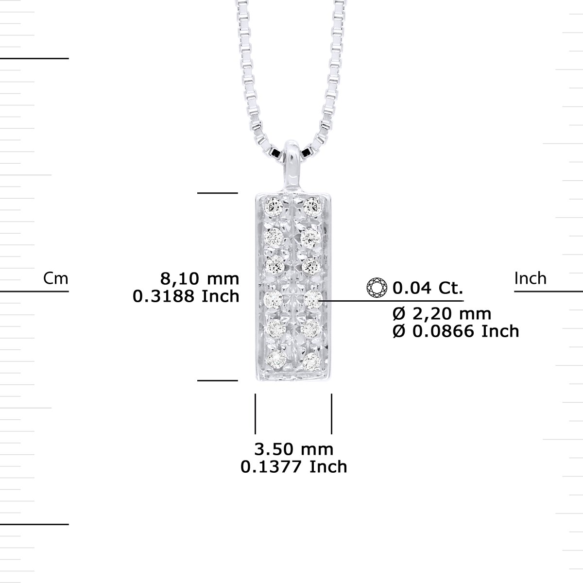 Collier PAVAGE Diamants 0,040 Cts Or Blanc
