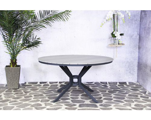 Eettafel, tuintafel, SenS-Line tuinmeubelen, 140 x 140 x 74 cm, aluminiumgrijs