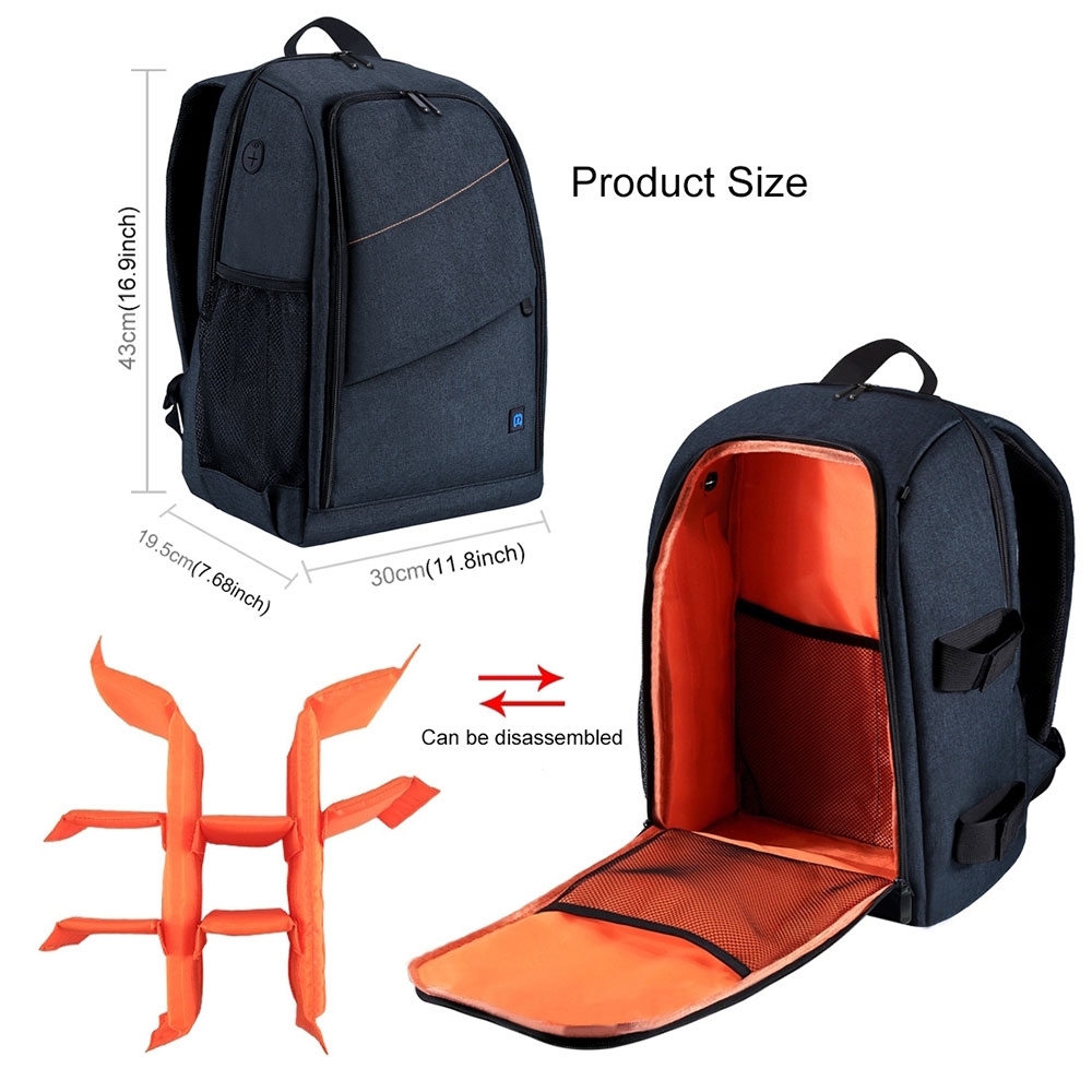 Spritzwasserfester DSLR Kamera Rucksack Aufbewahrungs Tasche für Spiegelreflexkameras   Regenschutz (45x33cm) - Schwarz