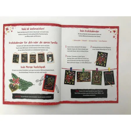 Carlsen Verlag Kreative Kratzkunst XXL: Adventszauber Set mit 24 Kratzbildern