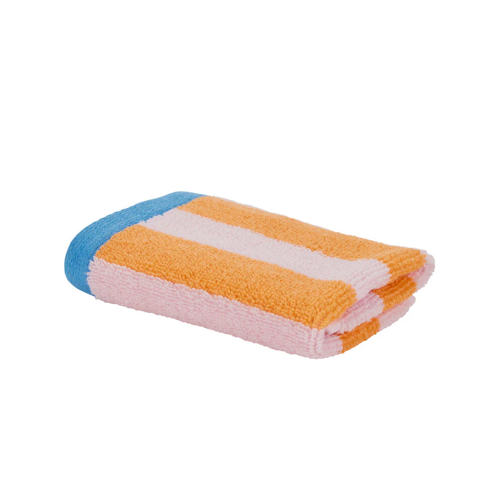 Bahne Interior  Stripe håndklæde - Blush/Orange/Blue