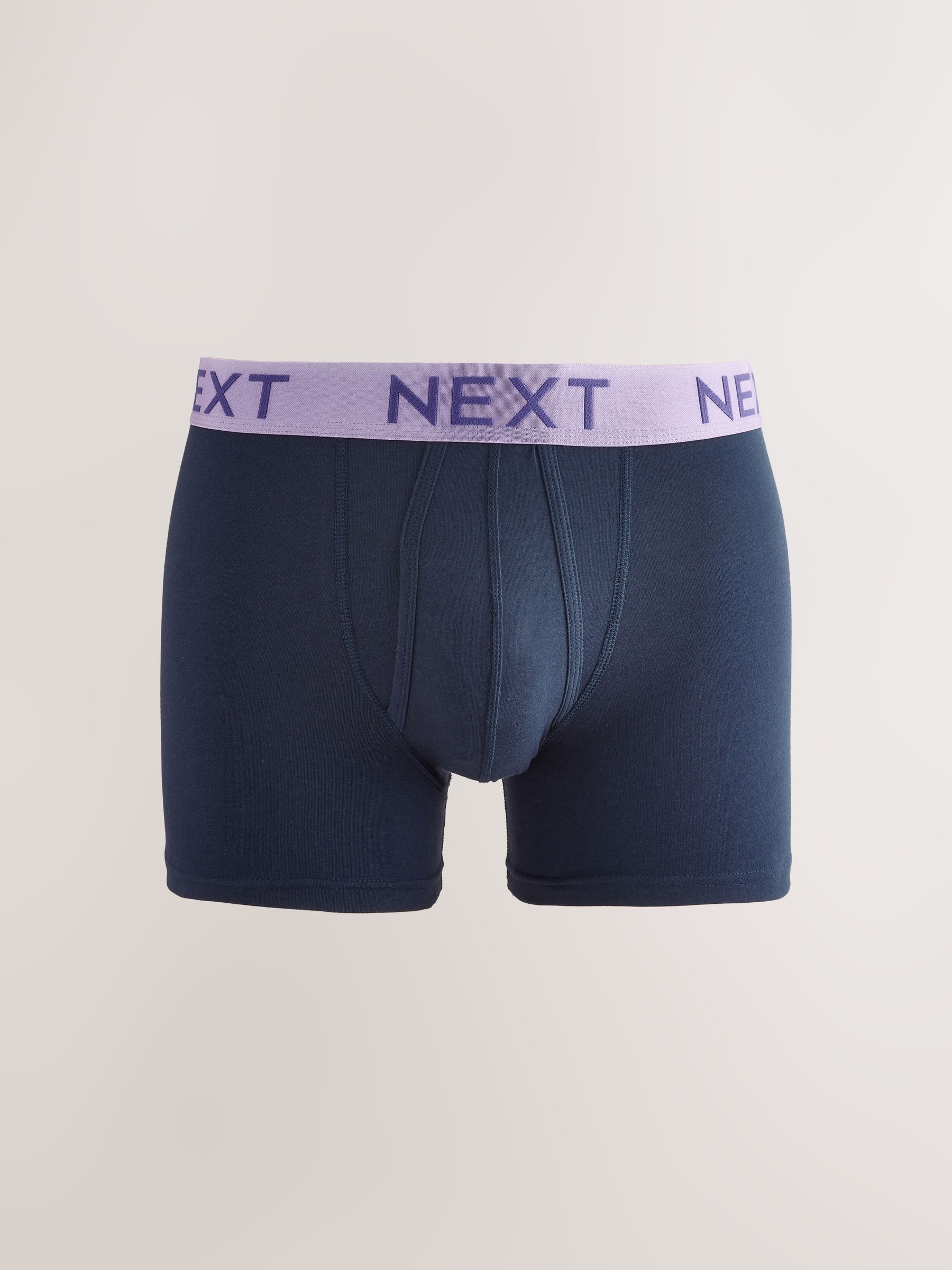 Marineblauwe felgekleurde tailleband met contrast - Standaard - 10 Boxershorts zonder plooi