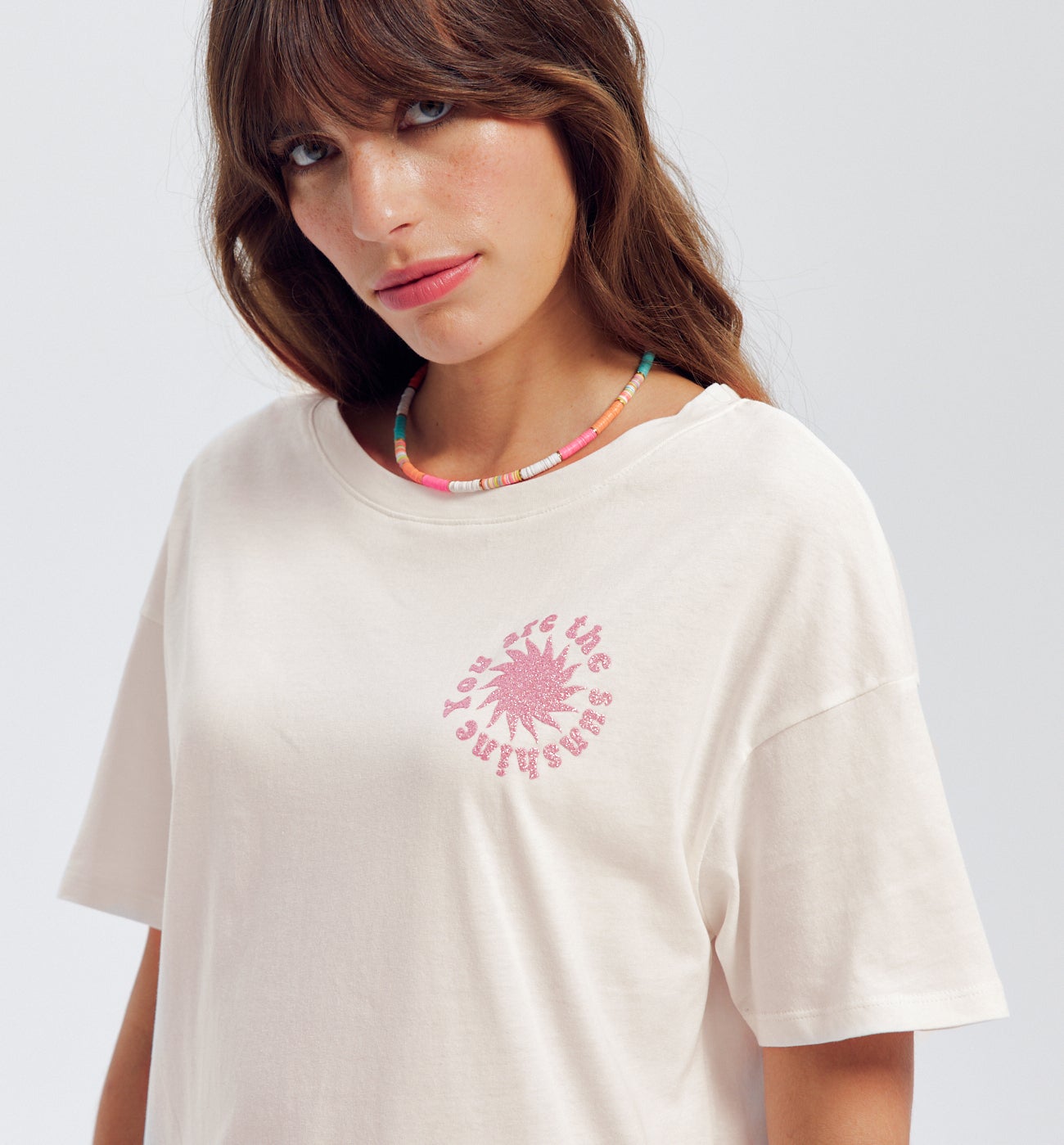 T-shirt à message Femme - Imprimé écru