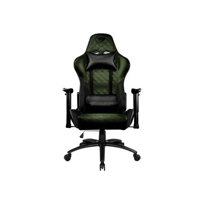 Fauteuil gamer Armor One - accoudoirs réglables - appui-tête intégré - noir et vert