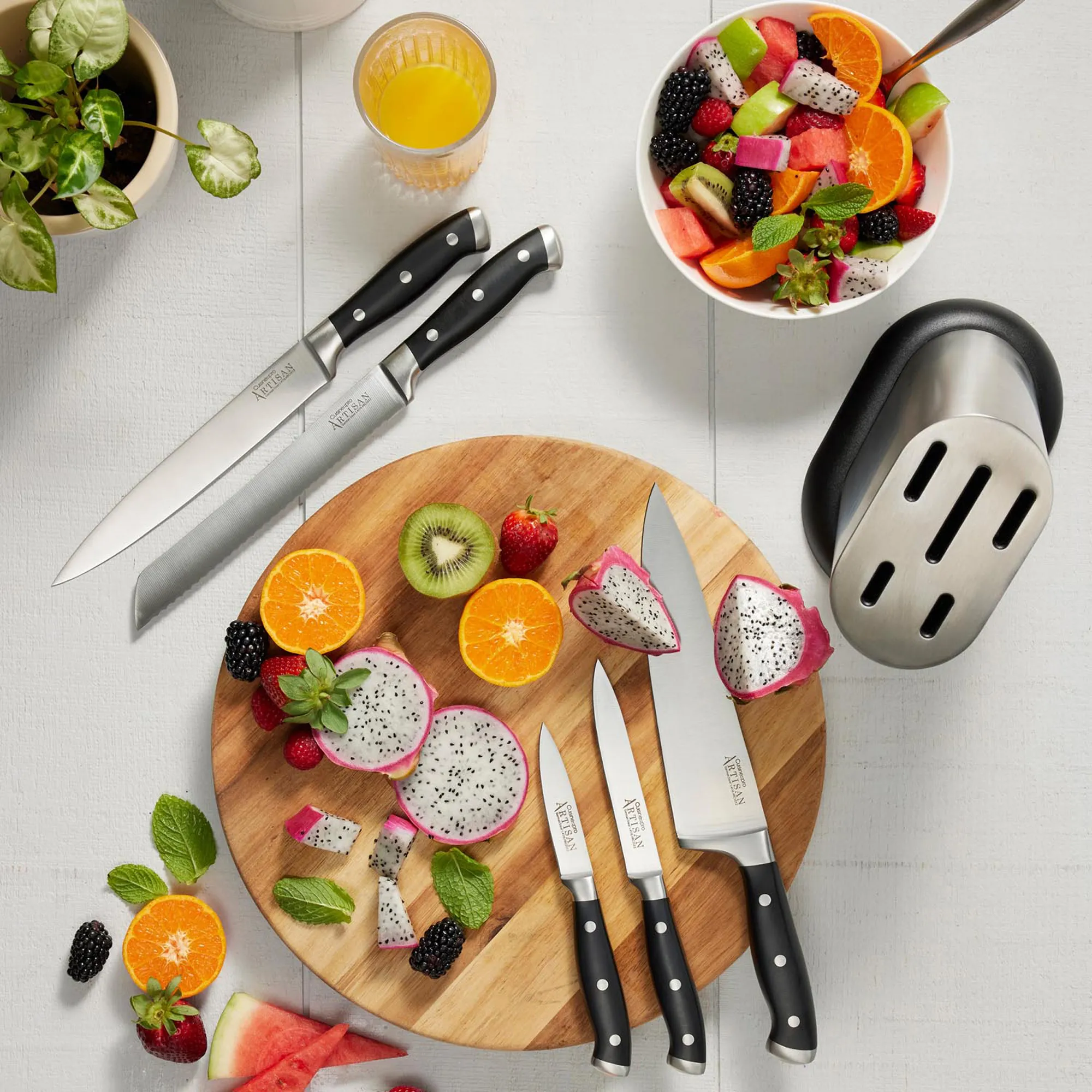 THE CUSTOM CHEF™ Artisan™ Stahl Knivblok - 6 dele