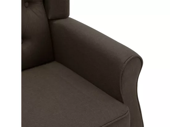 Fauteuil de massage avec repose-pied Marron Tissu