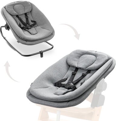 Hauck 3-in-1 Vippestol til Matstol, Dark Grey Melange