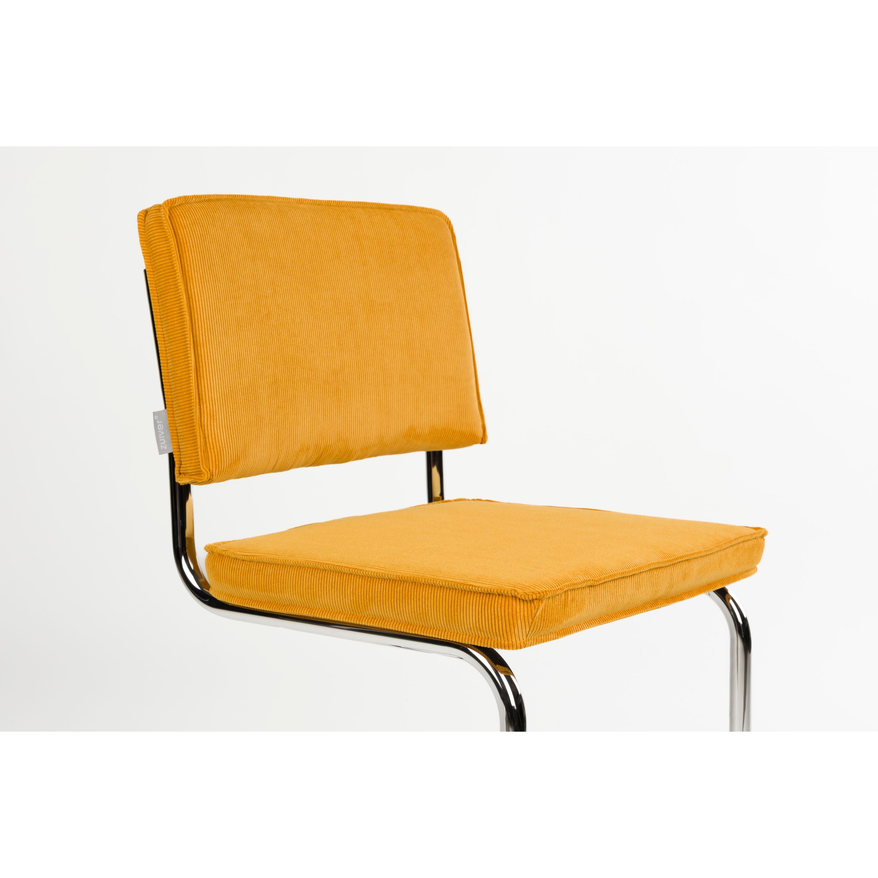 Zuiver Ridge Rib Eetkamerstoelen  Geel - Set van 2