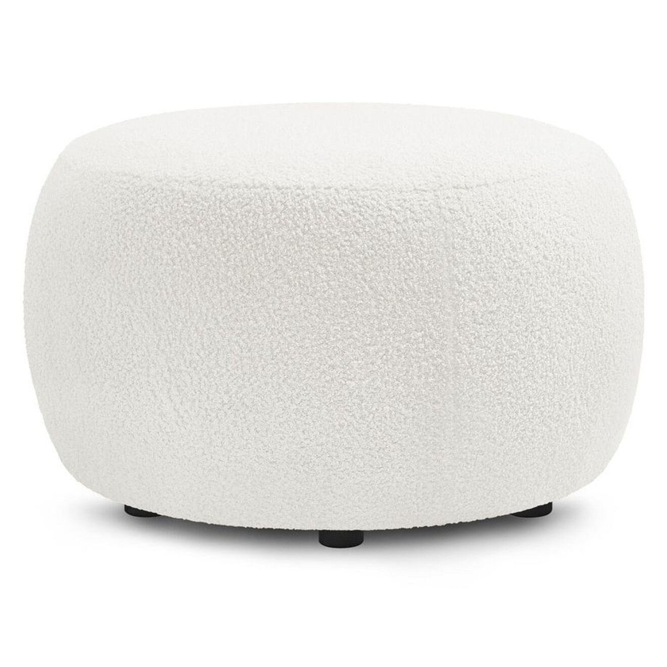 Bobochic Pouf velours bouclette rond Envy blanc - D.69x44 cm