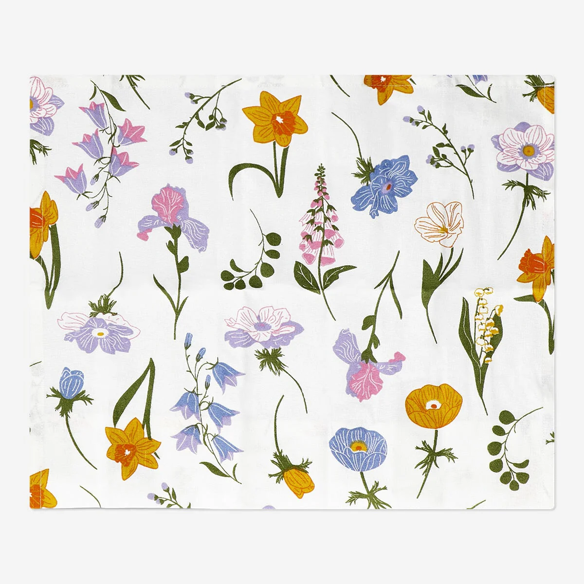 Bomuldsservietter med blomsterprint - 2 stk