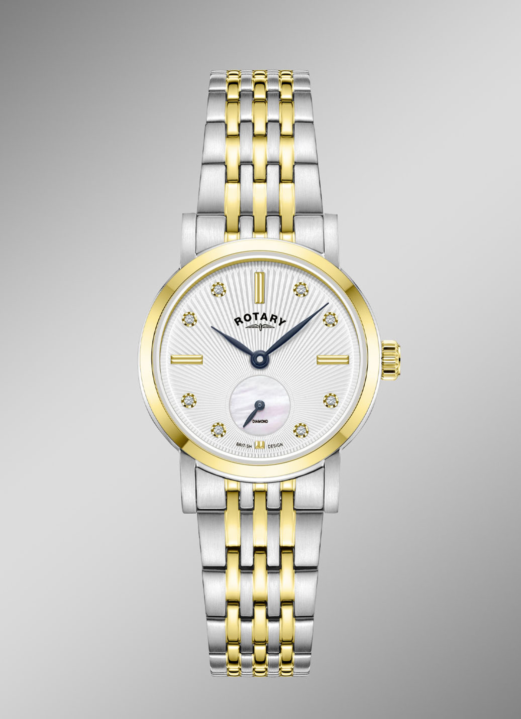 Rotary Quartz-Damenuhr mit Edelstahlgehäuse