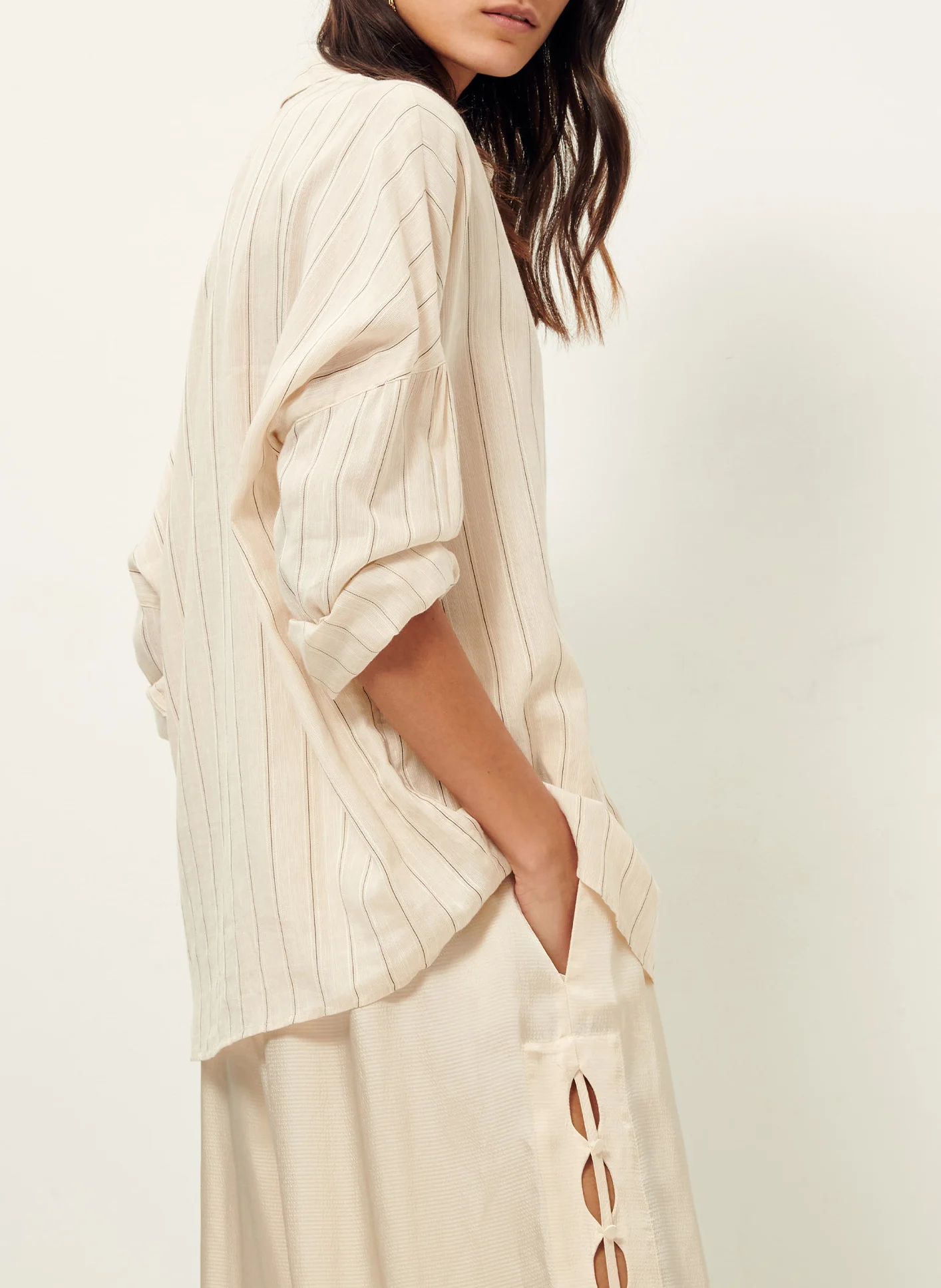BOTAN - Chemise ample col classique | Beige