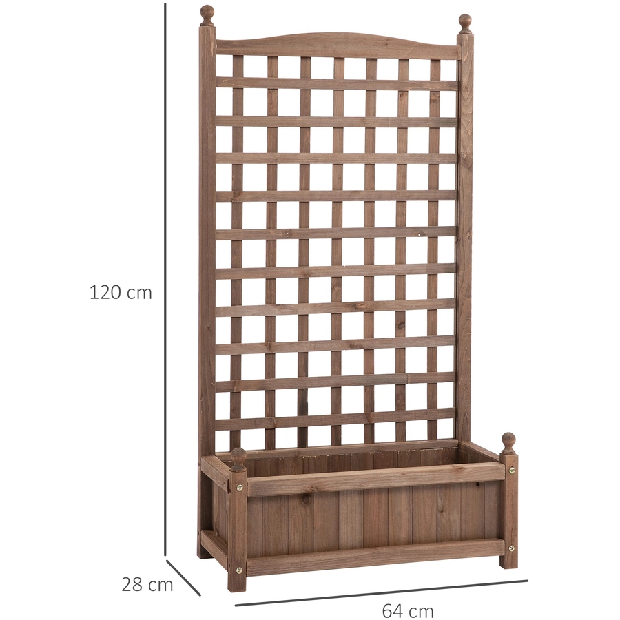 Outsunny Rankkasten im Spalierrahmen-Design dunkelbraun