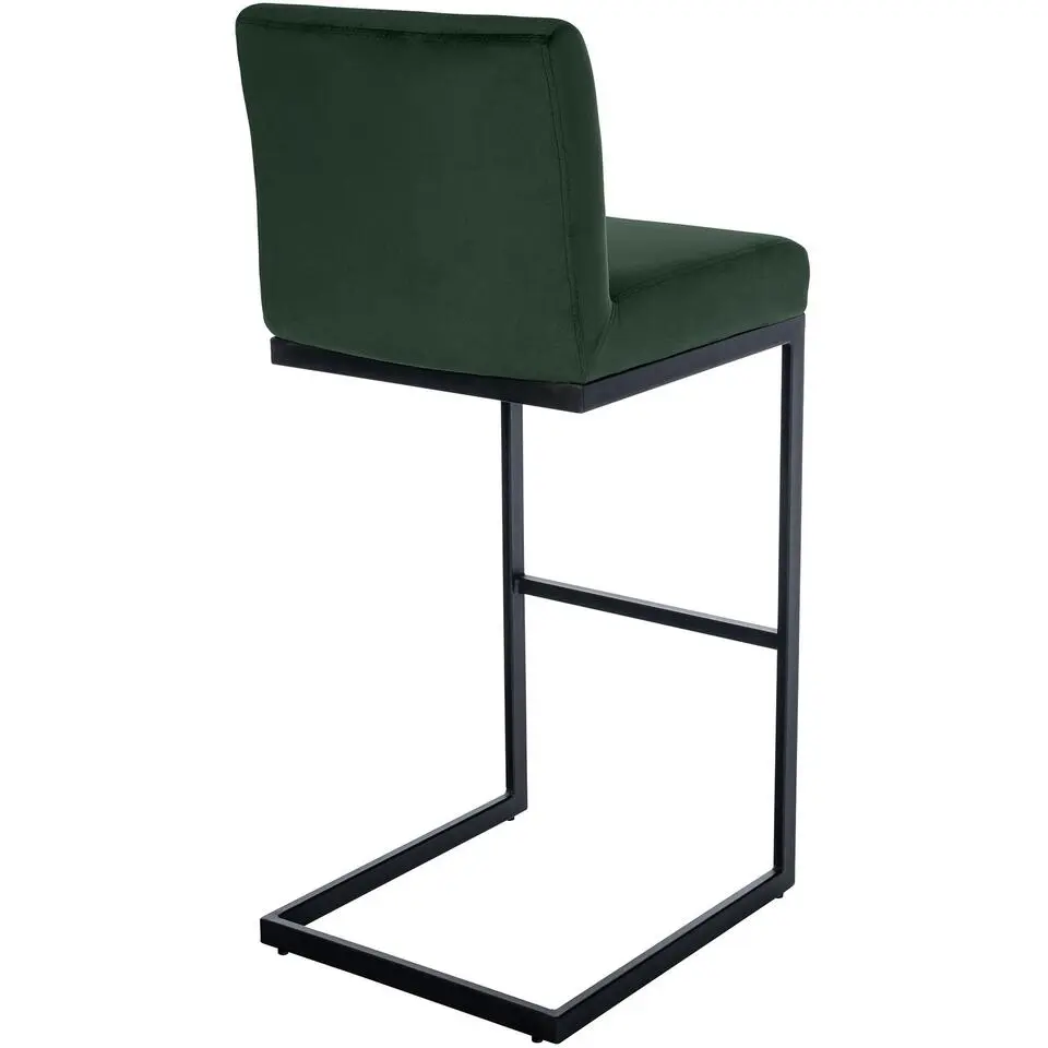 CLP Barkruk Hopewell zwart Frame - Fluweel - groen