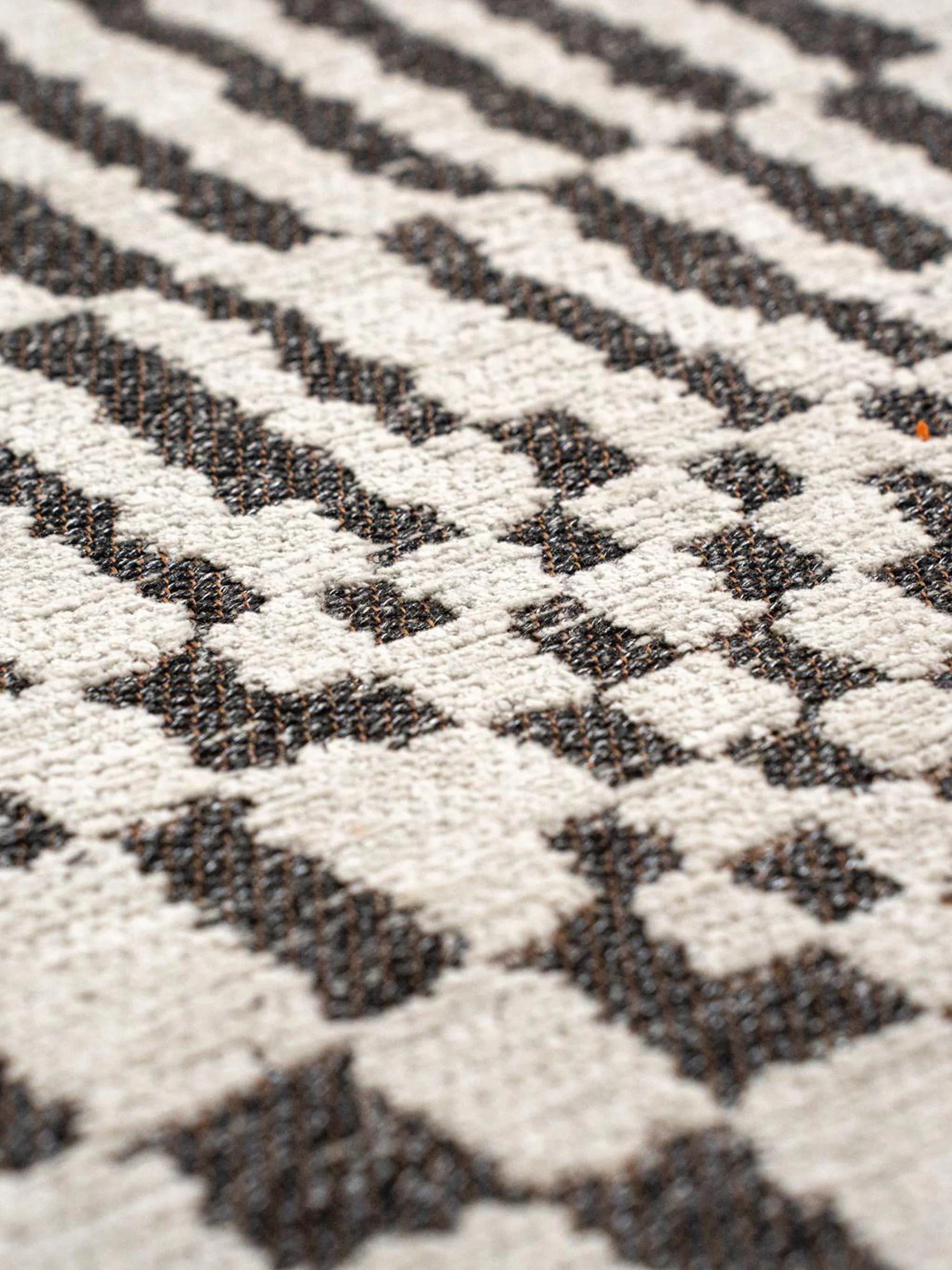 Rond jacquard in- & outdoor vloerkleed Berber, wasbaar