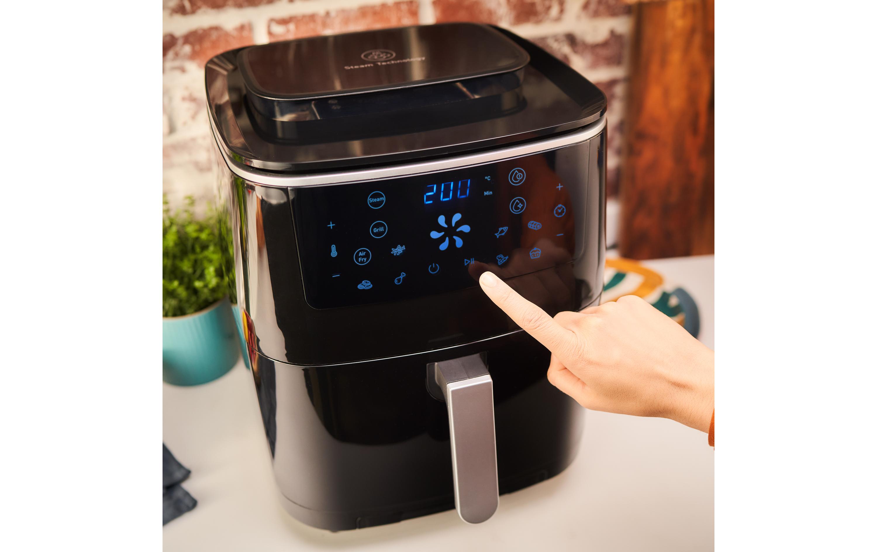 Heissluft-Fritteuse Easy Fry Grill & Steam 3 in 1, Schwarz<br>Heissluftfritteuse mit Grill und Dampfgarer Funktion