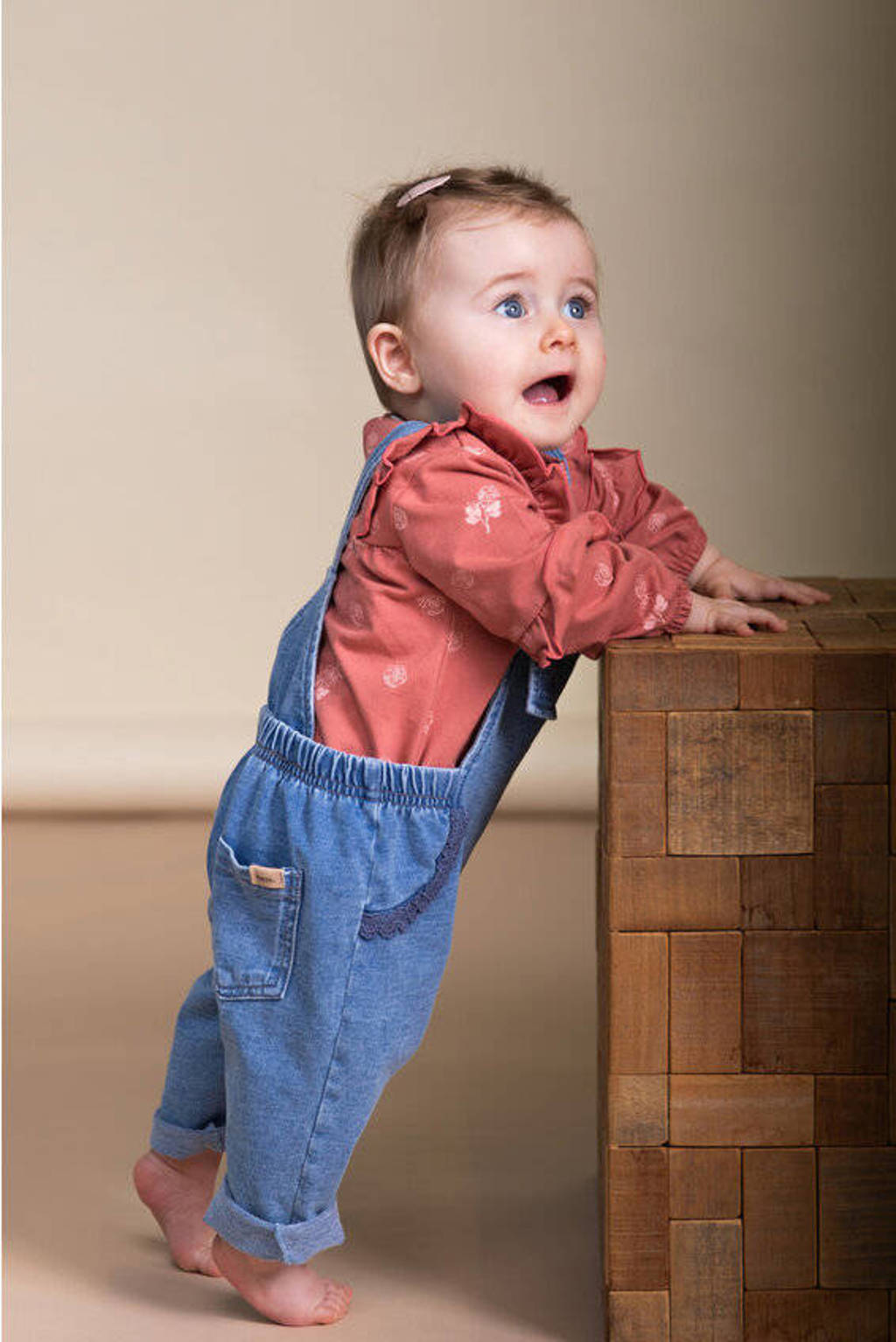 BESS baby regular fit tuinbroek stone wash