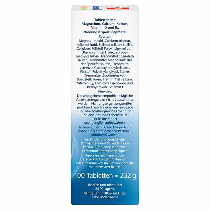 Doppelherz Magnesium 500 + Calcium + Kalium Tabletten, 100 St