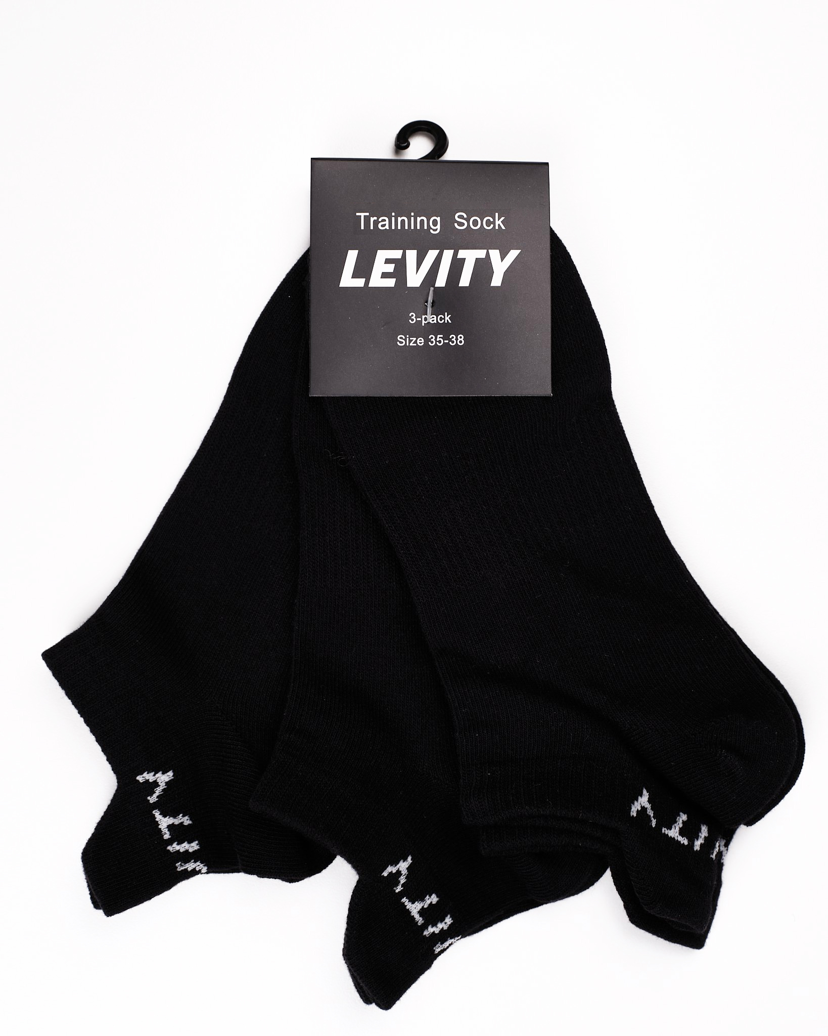 LEVITY 3-pack Training Sock Black
