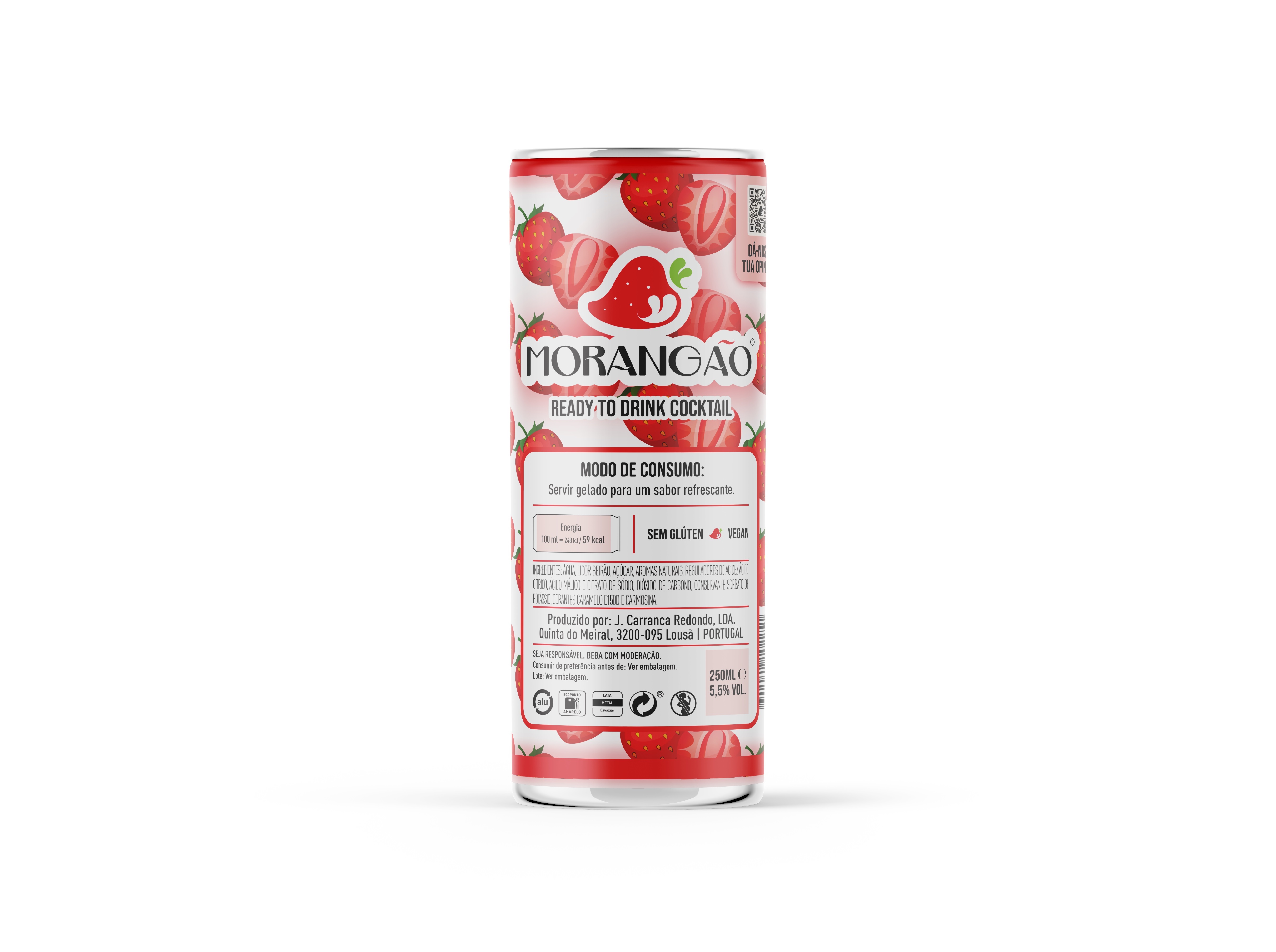 COCKTAIL LICOR BEIRÃO MORANGÃO LATA 0.25L