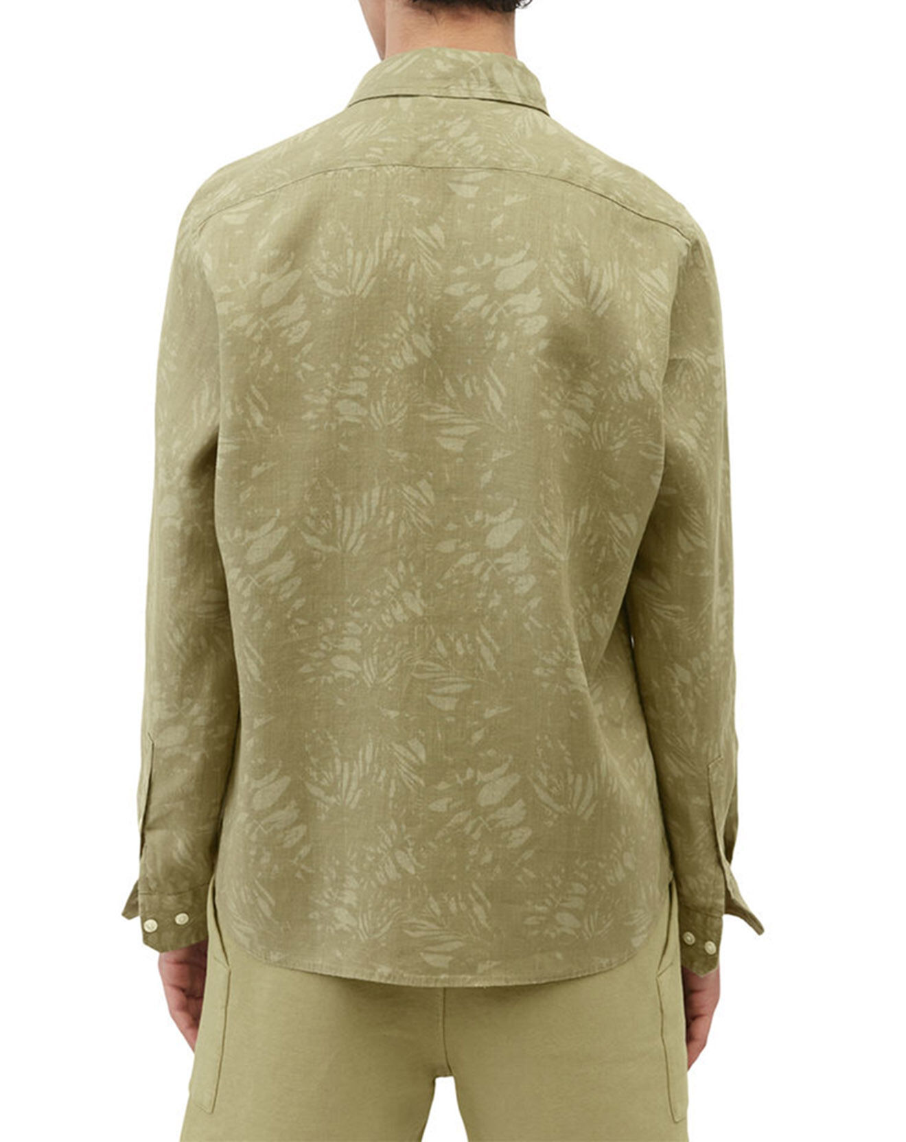 Marc O'Polo Chemise 100% Lin manches longues Sf kaki clair