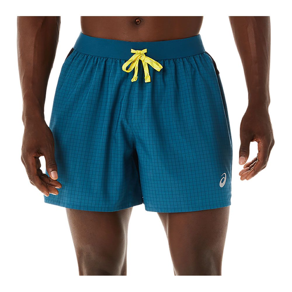 Asics FUJITRAIL LOGO - Short Homme ink teal/golden yellow