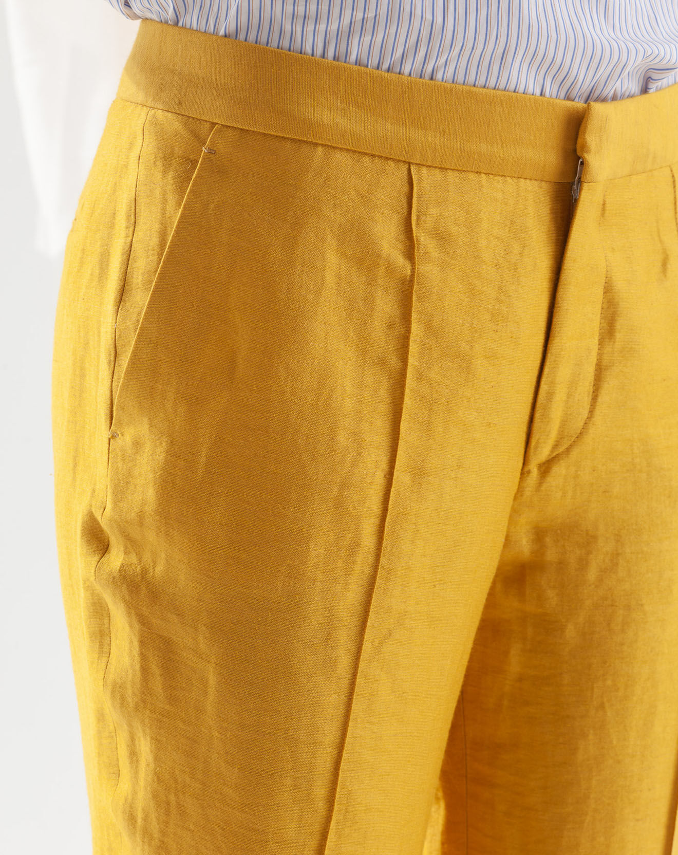 Chloé Stora Pantalon en Lin mélangé Priscille jaune