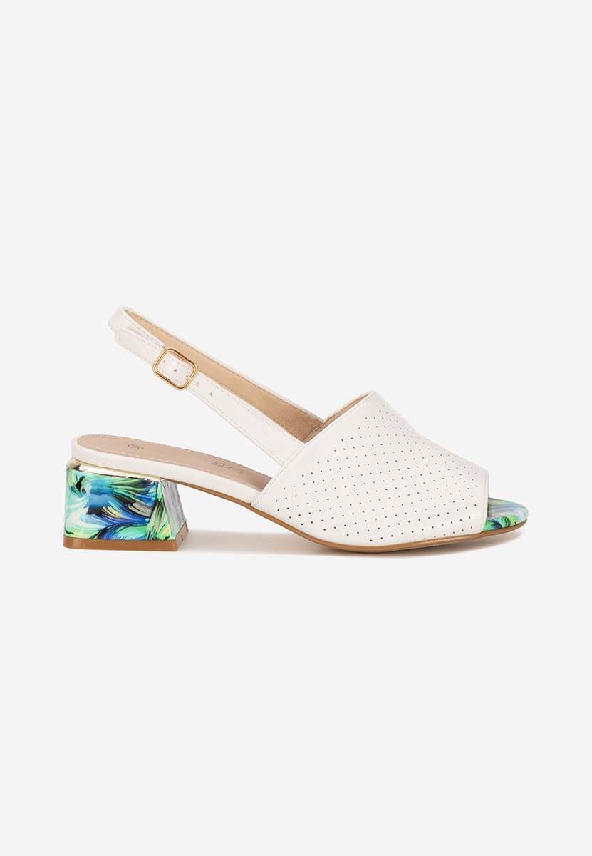 Sandales à talon épais blanches Anemira