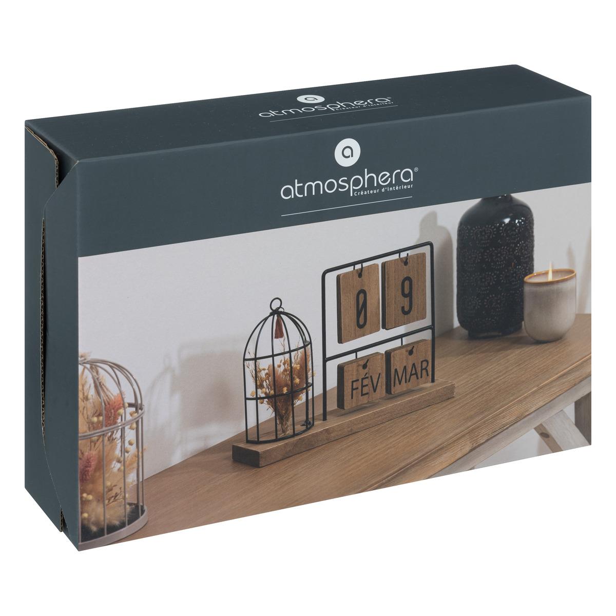CALENDRIER METAL BOIS LUMIERE D HIVER