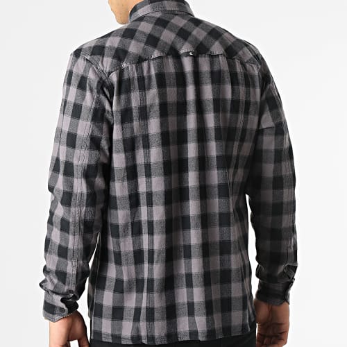 Surchemise A Carreaux Buffalo Check 0345 Noir Gris Anthracite