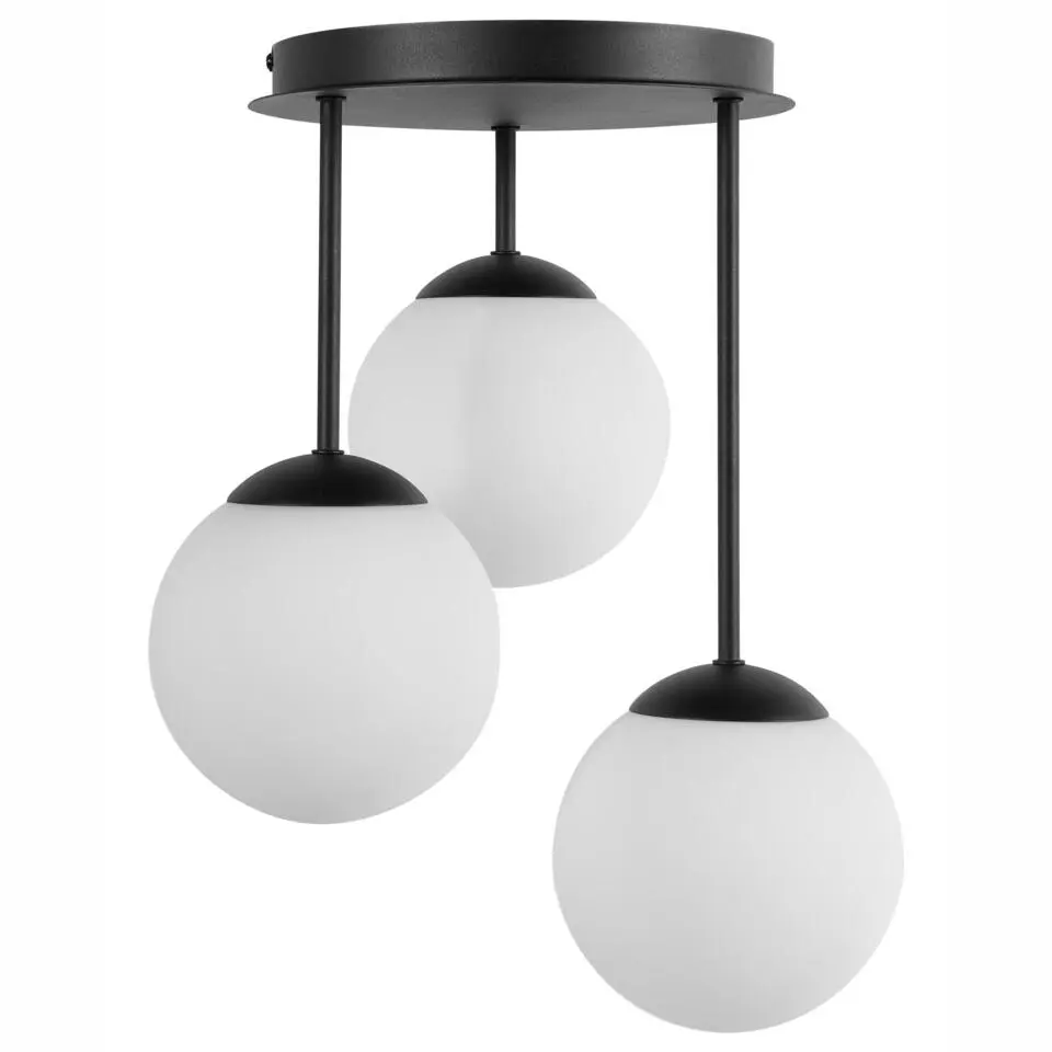 RIANA - Plafondlamp 3 lichten - Zwart - IJzer