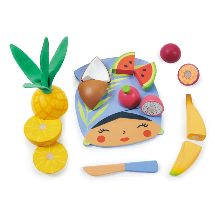 Tender Leaf Toys Planche à découper fruits tropicaux