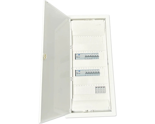 Hager VU48BV1 kleine verdeelkast, 4 rijen, uitgerust en bedraad, BxHxD 348x755,5x98/91,5 mm, wit