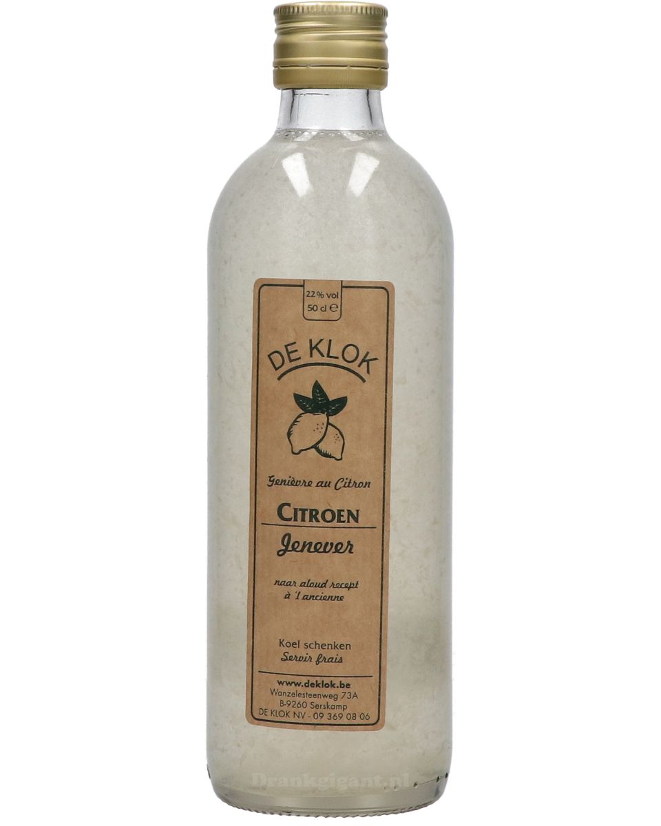 De Klok Citroen Jenever 50 cl