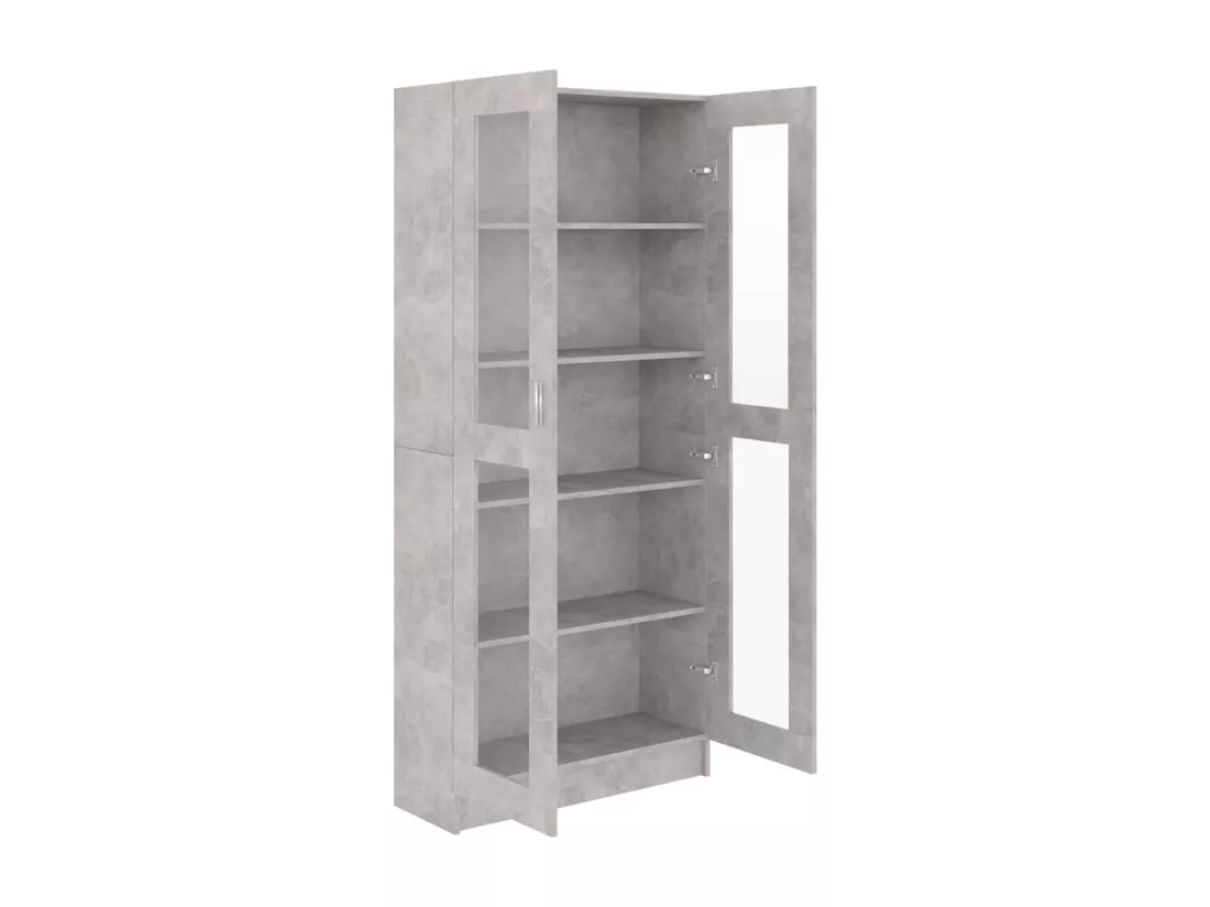 Armoire à vitrine Gris béton 82,5x30,5x185,5 cm Aggloméré