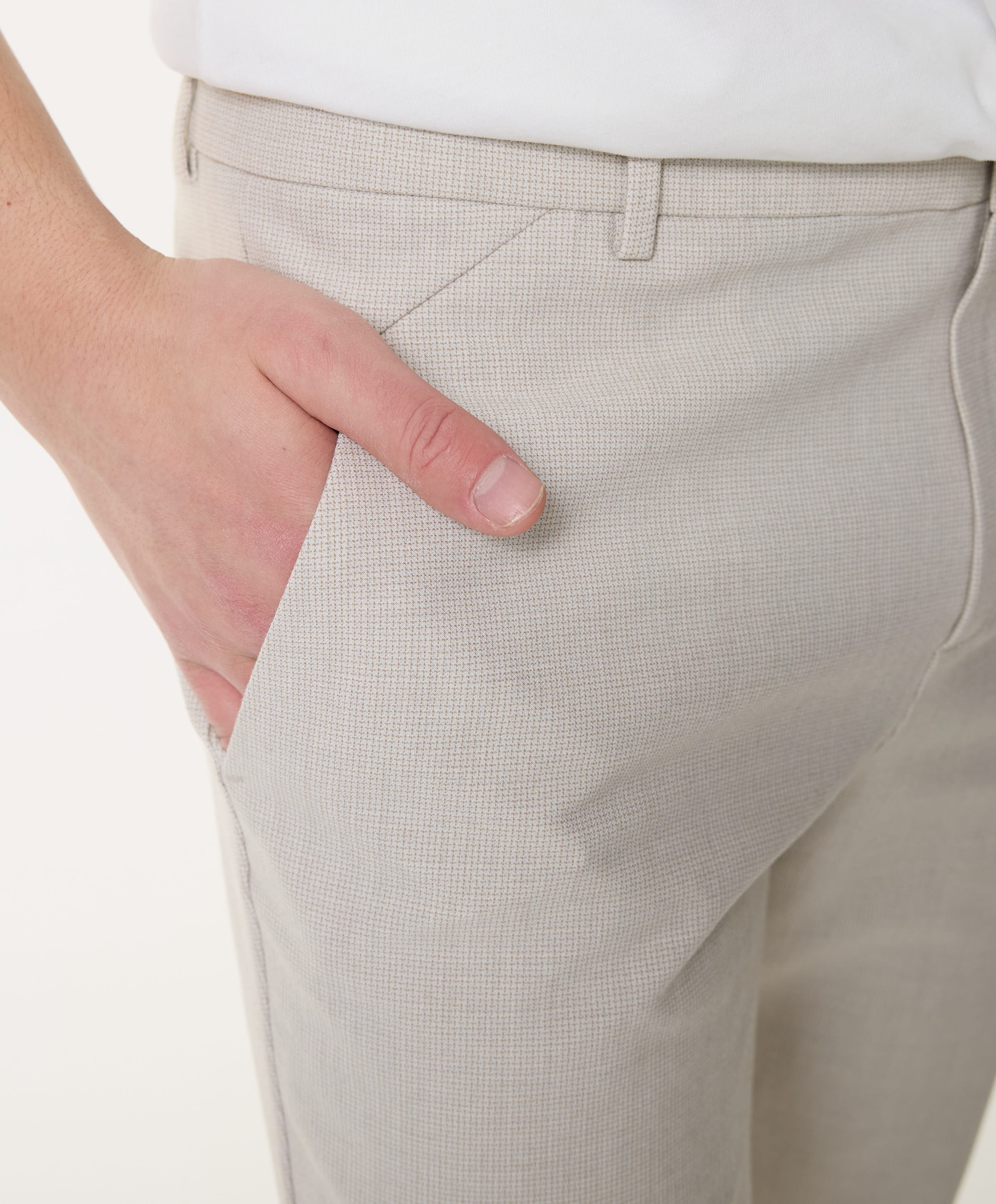 Plain JOSHPL 189 BEIGE MICRO CHECK heren broek beige