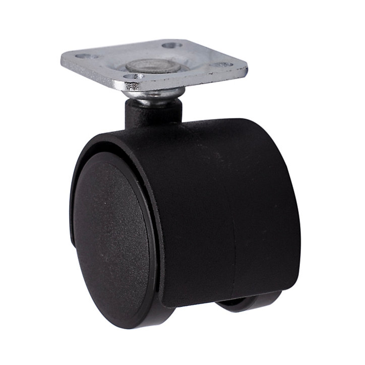 Roulette jumelée pivotante noire ø3.5 cm, charge max 30 kg