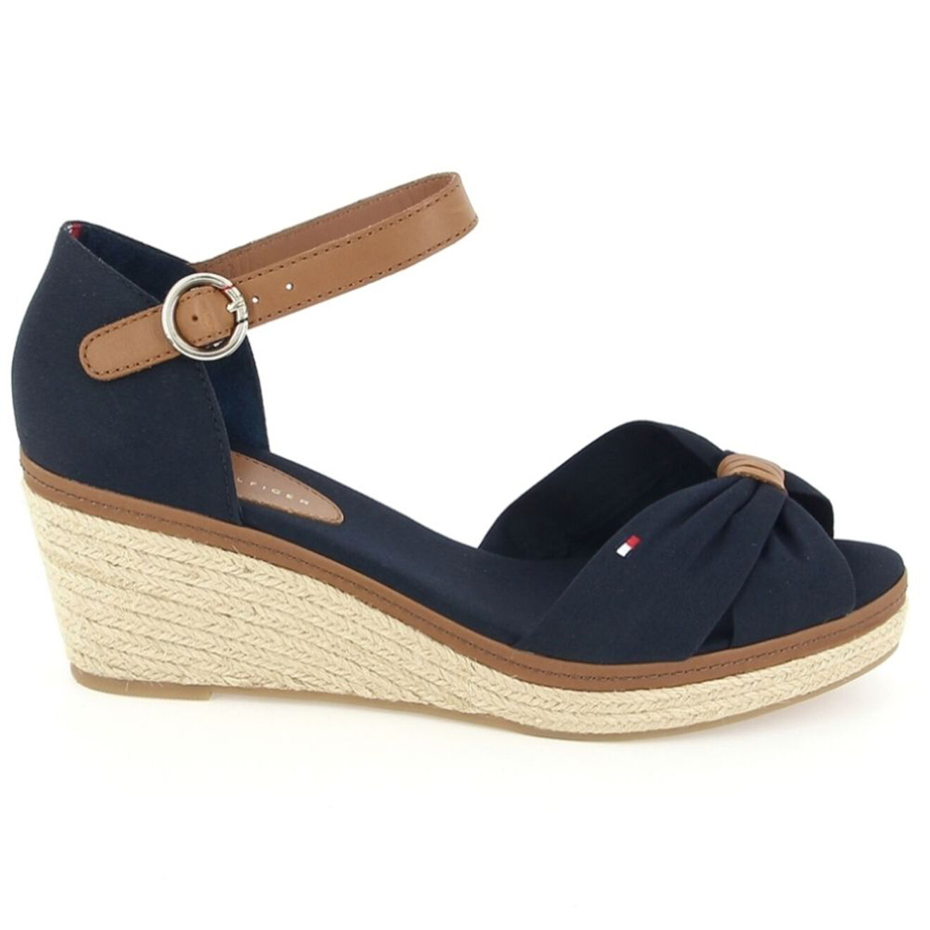 Tommy Hilfiger Sandales compensées Iconic Elena bleu marine - Talon 6 cm