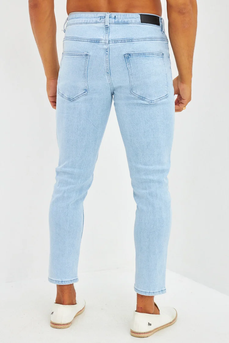 Jean slim uni bleu clair