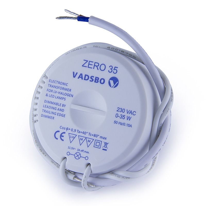 DIMMERTRANSFORMATOR VADSBO ZERO35 LED OG HALOGEN 12V AC 0-35W