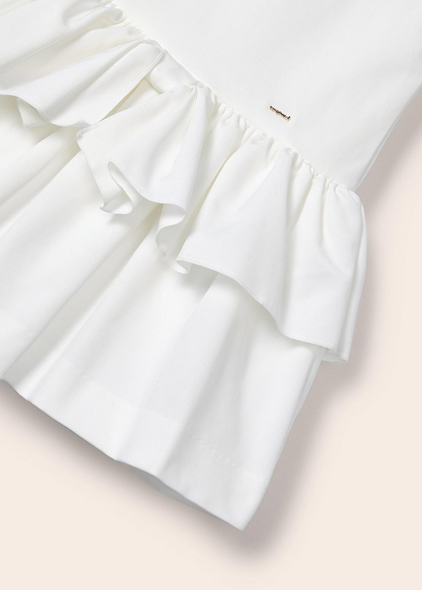 Vestido infantil com aplique de laço otomano