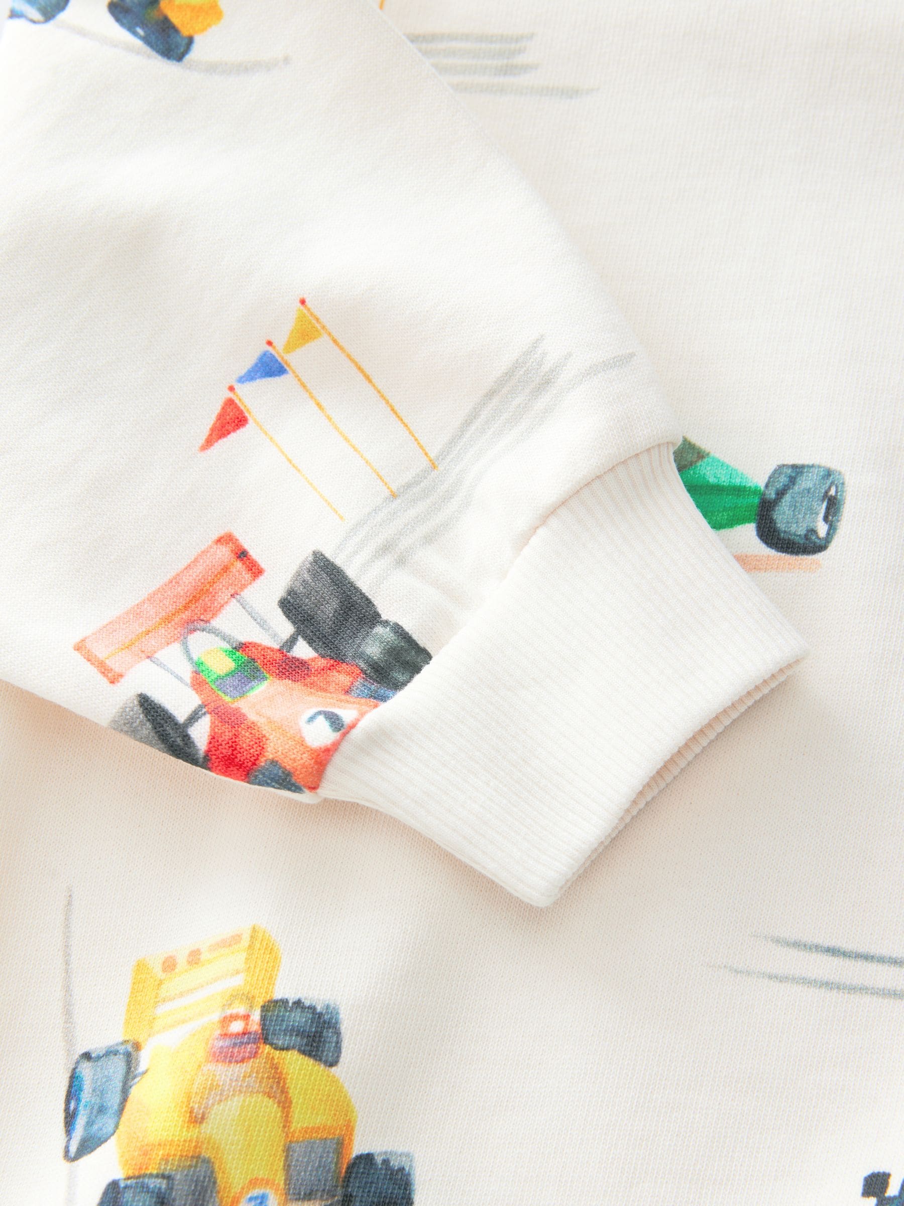 Ecru gebroken wit Cars - Sweatshirt met ronde hals en all-over print (3 mnd - 7 jr)