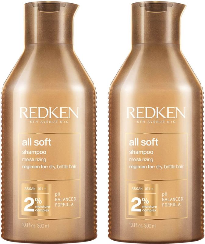 Redken - All Soft Shampoo - 2 x 300ml - Shampoo - Zacht - Glans